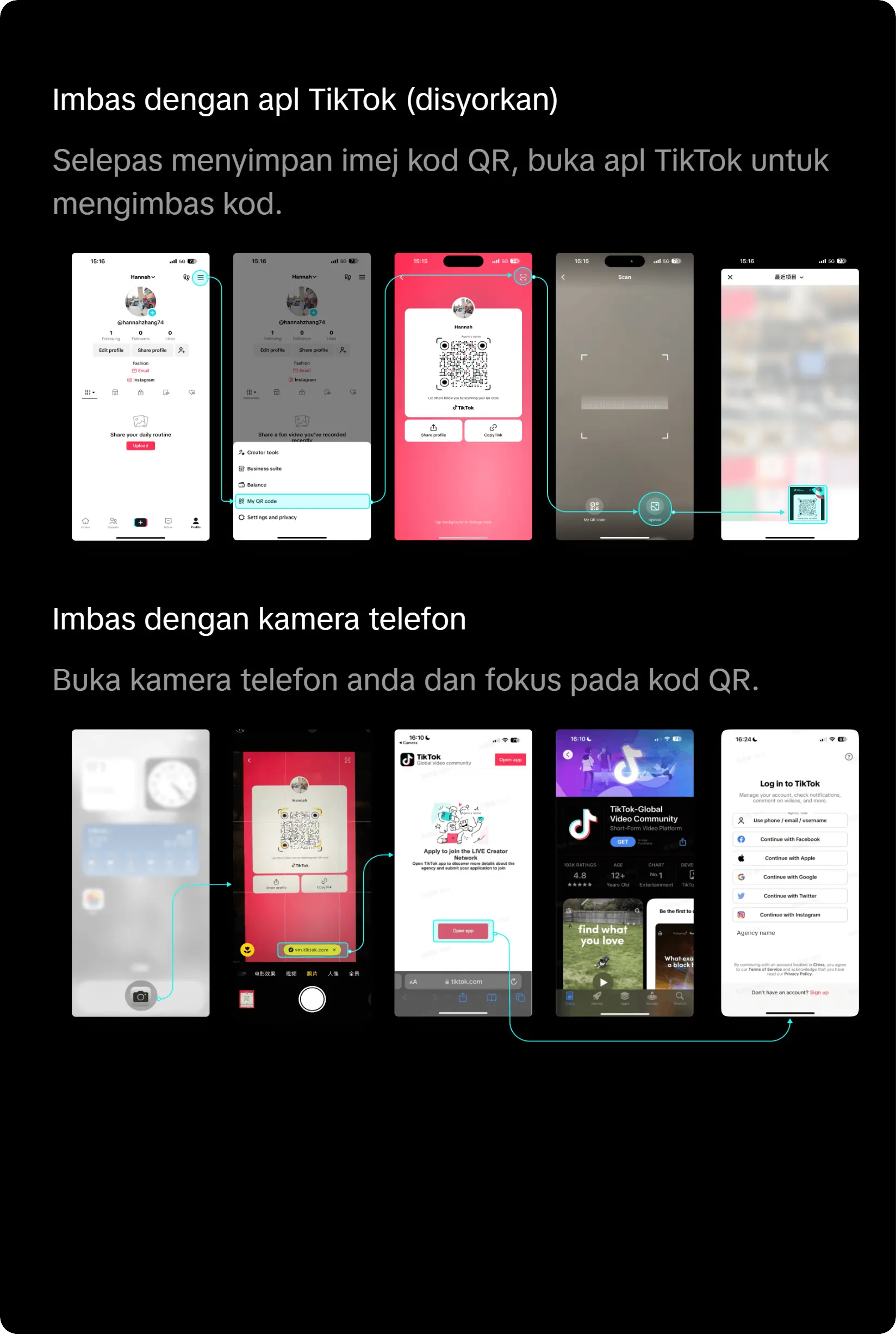 How to scan TikTok QR code for agency
